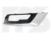 Грати в бампер права чорна хром молдинг під ПТФ LED data-src-small