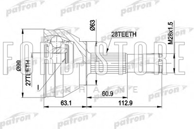 PATRON PCV1020 Шарнирный комплект  приводной вал