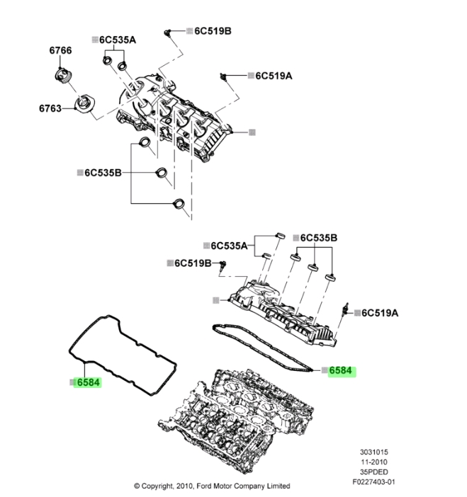 Прокладка клапанної кришки права