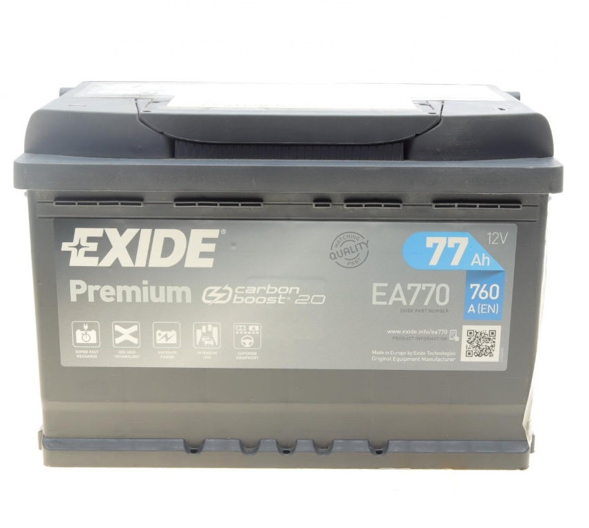 АКБ 77Ah-12v Exide PREMIUM (278х175х190), R, EN760